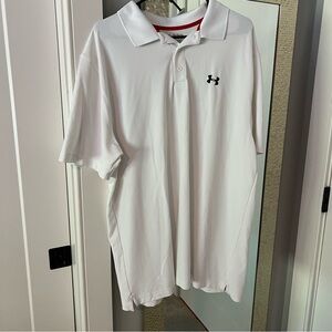 Under Armour Men's Classic White Polo with Black Logo